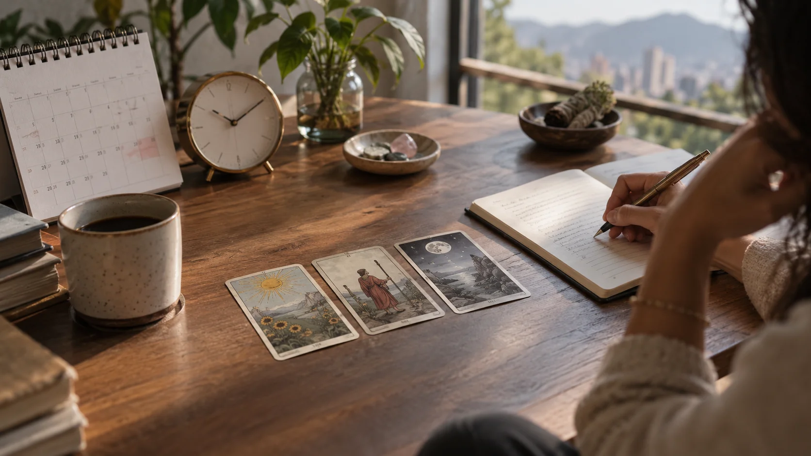 Dos disposiciones de cartas separadas sobre una mesa editorial